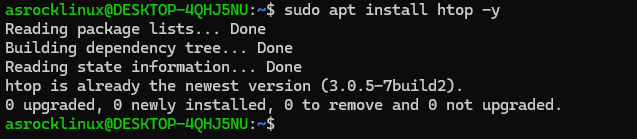 sudo apt install htop -y