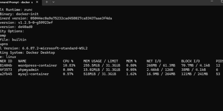 docker stats