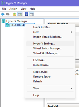 Hyper-V Settings