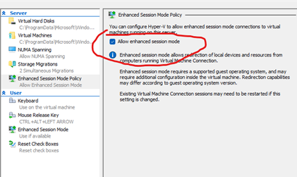 Allow enhanced session mode