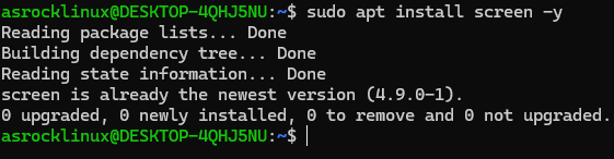 sudo apt install screen -y sudo apt install screen -y