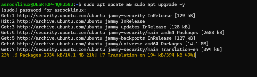 sudo apt update && sudo apt upgrade -y sudo apt update && sudo apt upgrade -y