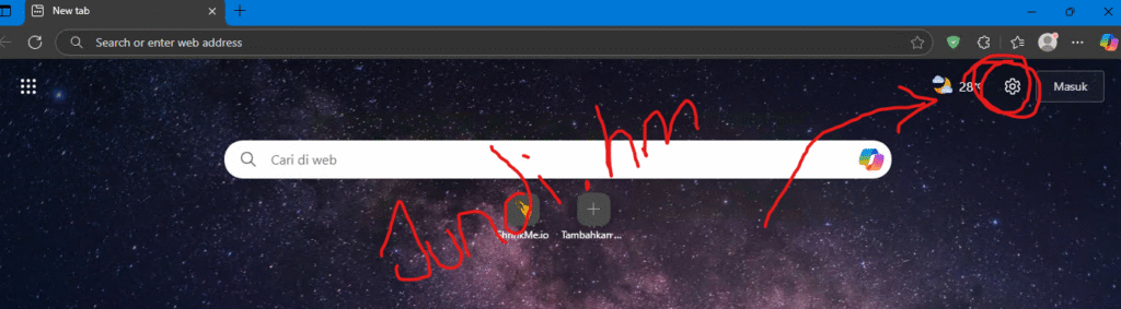 Buka Tab Baru & Masuk ke Pengaturan Halaman Buka Tab Baru & Masuk ke Pengaturan Halaman