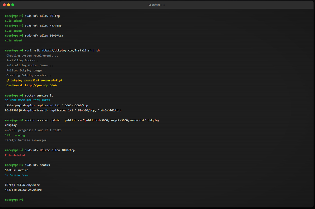 Cara install dokploy vps terminal