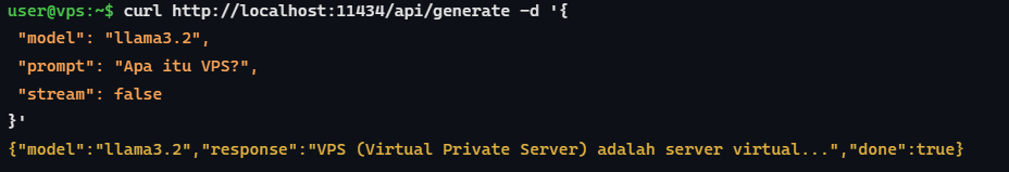 tes API-nya Langsung dari Terminal